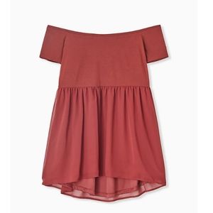 Brick Red Torrid Off Shoulder Top 4X NWT